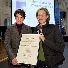 Auszeichnung für VAUDE Umwelt-Engagement durch die Umweltministerin des Landes Baden-Württemberg: Tanja Gönner