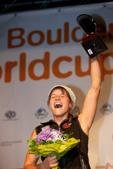 Anna Stöhr beim Boulderweltcup 2011 in München