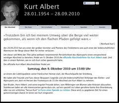 Kurt Albert Abschiedsseite