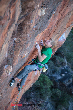 Alex Megos in R.E.D Retired Extremely Dangerous (35/9a)