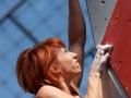 Natalija Gros -SLO- in the semifinals of the Boulder Worldcup Munich 2010. She finished 4. place in the overall ranking.