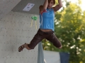Yulia Abramchuk -RUS- during the finals of the Boulder Worldcup 2010 in Munich.
