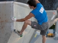 Kilian Fischhuber -AUT- during the finals of the Boulder Worldcup 2010 in Munich. He finished 4. place.