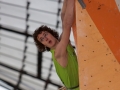 Adam Ondra -CZE- in the last of four boulders during the finals of the Boulderworldcup 2010 in Munich Germany. He won the competition as well as the Worldcup overall ranking 2010.