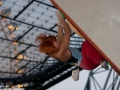 Natalija Gros -SLO- during the finals of the Boulder Worldcup 2010 in Munich.