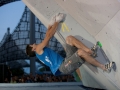 Kilian Fischhuber -AUT- during the finals of the Boulder Worldcup 2010 in Munich. He finished 4. place.