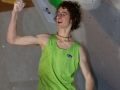 Adam Ondra -CZE- in the last of four boulders during the finals of the Boulderworldcup 2010 in Munich Germany. He won the competition as well as the Worldcup overall ranking 2010.