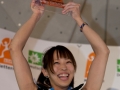 Akiyo Noguchi -JPN- during the finals of the Boulder Worldcup 2010 in Munich.