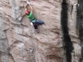 James Pearson on his new route Do You Know Where Your Children Are? graded at E9 6c in Huntsman's Leap Pembroke