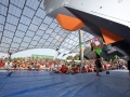 Sarah SchÃ¼tzenberger of Germany during the Womens semi finals of the IFSC Boulder Worldcup held in Munich, Germany.