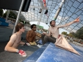 Routesetters dicuss the finals routes during the IFSC Boulderworldcup 2011.