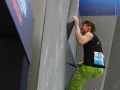 Mathias Conrad (GER) is seen during the Mens Semi-Finals of the 2014 IFSC Climbing World Championships Bouldering. Bouldering is climbing without the need for ropes or harnesses on typically short, challenging routes. The World Championships are held under the rooftop of the famous Munich Olympic Stadium. Built for the 1972 Olympic Summer Games the architecture was considered revolutionary for its time. The roof, made of large sweeping canopies of acrylic glass stabilized by steel cables should symbolize the Alps.  (Photo Marco Kost / DAV)