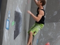 Munich, Germany â August 23: Jan Hojer (GER) is seen during the Mens Semi-Finals of the 2014 IFSC Climbing World Championships Bouldering. Bouldering is climbing without the need for ropes or harnesses on typically short, challenging routes. The World Championships are held under the rooftop of the famous Munich Olympic Stadium. Built for the 1972 Olympic Summer Games the architecture was considered revolutionary for its time. The roof, made of large sweeping canopies of acrylic glass stabilized by steel cables should symbolize the Alps.  (Photo Marco Kost / DAV)