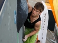 Munich, Germany â August 21: Jan Hojer (GER) is seen during the Mens Qualifications of the 2014 IFSC Climbing World Championships Bouldering. Bouldering is climbing without the need for ropes or harnesses on typically short, challenging routes. The World Championships are held under the rooftop of the famous Munich Olympic Stadium. (Photo Marco Kost / DAV)