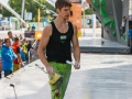 Munich, Germany â August 21: Jan Hojer (GER) is seen during the Mens Qualifications of the 2014 IFSC Climbing World Championships Bouldering. Bouldering is climbing without the need for ropes or harnesses on typically short, challenging routes. The World Championships are held under the rooftop of the famous Munich Olympic Stadium. (Photo Marco Kost / DAV)
