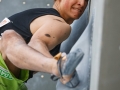 Munich, Germany â August 21: David Firnenburg (GER) is seen during the Mens Qualifications of the 2014 IFSC Climbing World Championships Bouldering. Bouldering is climbing without the need for ropes or harnesses on typically short, challenging routes. The World Championships are held under the rooftop of the famous Munich Olympic Stadium. (Photo Marco Kost / DAV)
