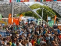 Munich, Germany â August 21: Spectators during the Mens Qualifications of the 2014 IFSC Climbing World Championships Bouldering. Bouldering is climbing without the need for ropes or harnesses on typically short, challenging routes. The World Championships are held under the rooftop of the famous Munich Olympic Stadium. (Photo Marco Kost / DAV)