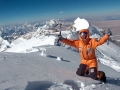 Simone Moro auf dem Gipfel des Shisha Pangma. (c) Archive Simone Moro