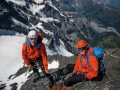 Stephan Siegrist und Rolf Schmid (CEO Mammut) auf der Jubiläumstour am Eiger, 2015 (Foto: Mammut/Thomas Senf)