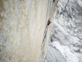 Ines Papert climbing pitch 15 of the route Riders on the storm in Torres del Paine (c) Thomas Senf