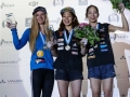 Podium Damen beim Boulderweltcup 2016 in München (c) DAV/Marco Kost