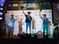 Podium Herren beim Boulderweltcup 2016 in München (c) DAV/Marco Kost