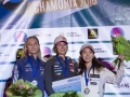 Janja Garnbret, Jessica Pilz und Jain Kim beim Lead Weltcup 2018 in Chamonix (c) Heiko Wilhelm