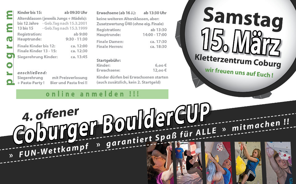 4. Offener Coburger Bouldercup am 15.03.2014 4. Offener Coburger Bouldercup am 15.03.2014