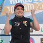 Anna Stöhr beim Boulderweltcup 2015 in Toronto, Kanada (c) Elias Holzknecht