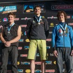Boulderweltcup 2015 in Vail: Siegerpodest Herren mit Nathaniel Coleman, Jan Hojer und Adam Ondra (c) ISFC/Eddie Fowke - the circuit climbing