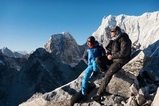 David Lama and Conrad Anker attempting the Lunag Ri in Nepal (c) World of Freesports
