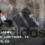 Nina Williams on "Midnight Lightning" (V8) in Yosemite Valley, CA (c) adidas Outdoor