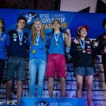 Boulderweltcup 2016 in Kazo: Siegerpodest (c) IFSC/Eddie Fowke