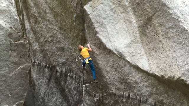 Alex Megos on One Day Ascent of Dreamcatcher (5.14d) in Squamish, BC (c) Tim Schaufele