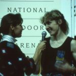 Susi Good beim Weltcup 1991 in Birmingham im Interview mit Shelly Presson (c) Martin Joisten