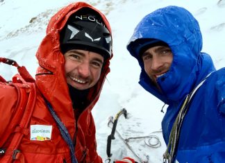 Gietl und Messini klettern neue Mixed-Linie durch Pordoi Westwand Gietl und Messini klettern neue Mixed-Linie durch Pordoi Westwand (c) Archiv Gietl