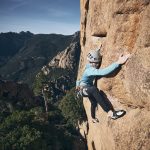 Lara climbing the crux pitch (8b) (c) Frank Kretschmann