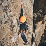 Romy climbing on the 7c+ problem (c) Frank Kretschmann