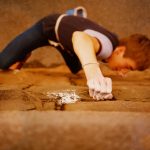 Bouldern an der Düsseldorfer Rheinufermauer in den 1980er Jahren (c) Martin Joisten