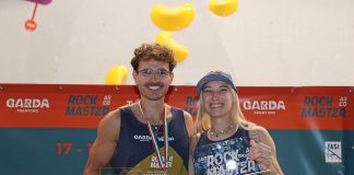 Janja Garnbret (SLO) und Yannick Flohè (GER) siegen beim KO-Boulder des Rock Master 2025 Yannick Flohe und Janja Garnbret (c) Newspower.it