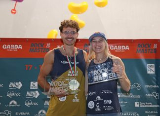 Janja Garnbret (SLO) und Yannick Flohè (GER) siegen beim KO-Boulder des Rock Master 2025 Yannick Flohe und Janja Garnbret (c) Newspower.it