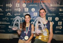 Adam Ondra (CZE) und Brooke Raboutou (USA) gewinnen das Lead-Duell beim Rock Master 2025 Brooke Raboutou und Adam Ondra (c) NewsPower.it