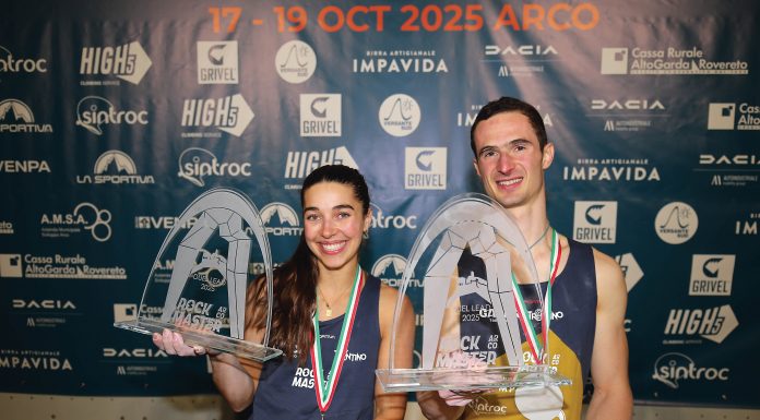 Adam Ondra (CZE) und Brooke Raboutou (USA) gewinnen das Lead-Duell beim Rock Master 2025 Brooke Raboutou und Adam Ondra (c) NewsPower.it