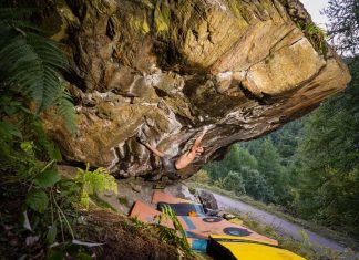 Elias Iagnemma klettert „Exodia“: Ein Vorschlag für den weltweit ersten 9A+ Boulder Elias Iagnemma klettert "Exodia" (FB 9a+) (c) La Sportiva
